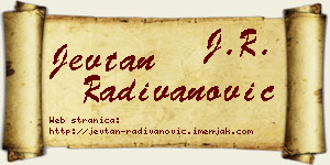 Jevtan Radivanović vizit kartica